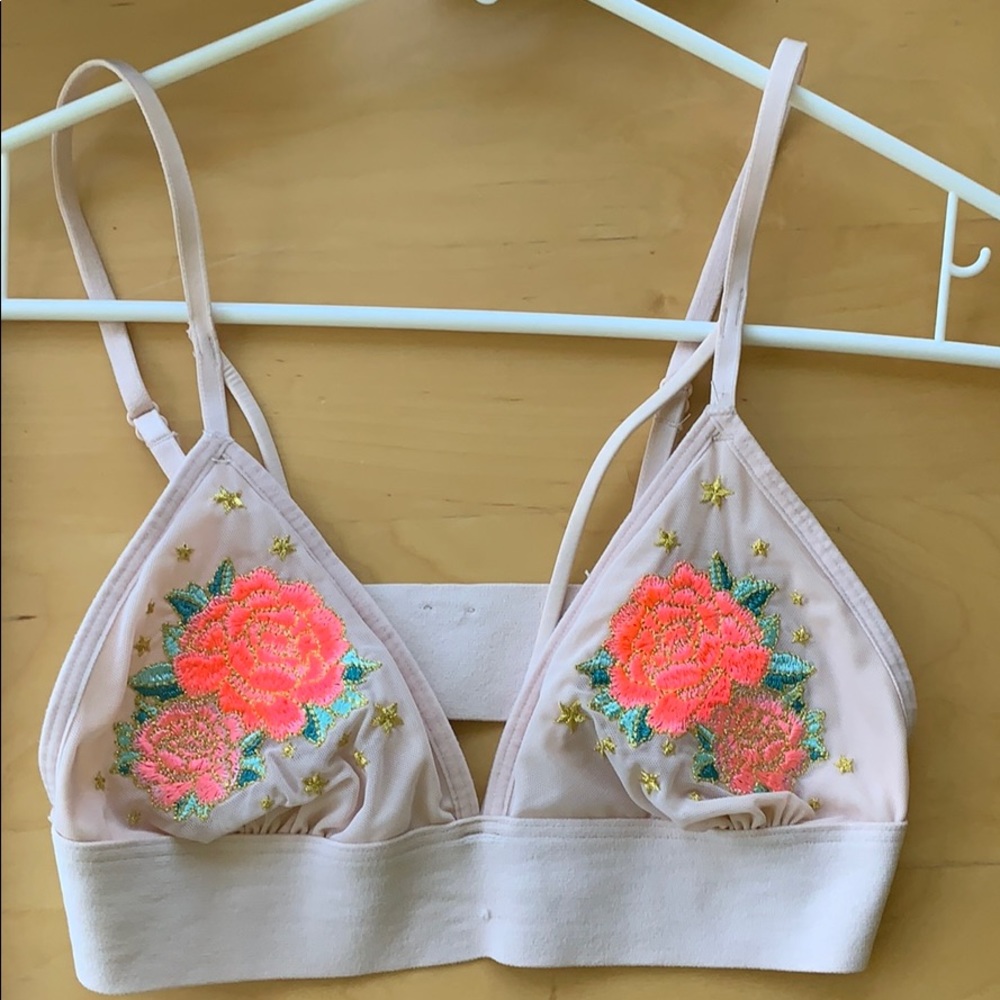 Blush Pink Roses and Stars Bralette